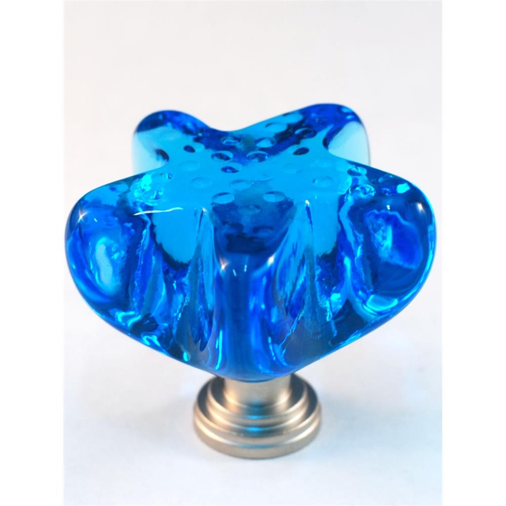 Cal Crystal ARTX S4M STARFISH MARINE BLUE KNOB in Polished Brass